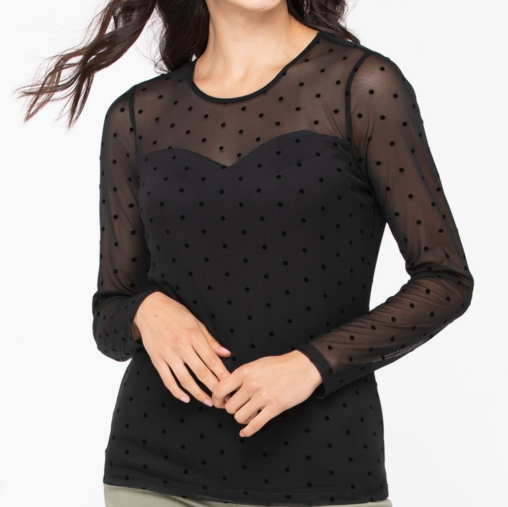 Brand New Polka Dot Long Sleeve Blouse